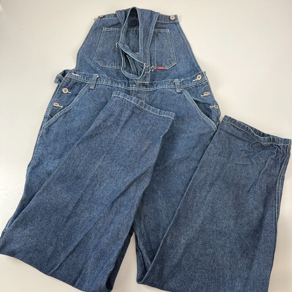 Vtg 1990's Webs Denim Overalls  Blue Cotton Adjustable Stocking L‎